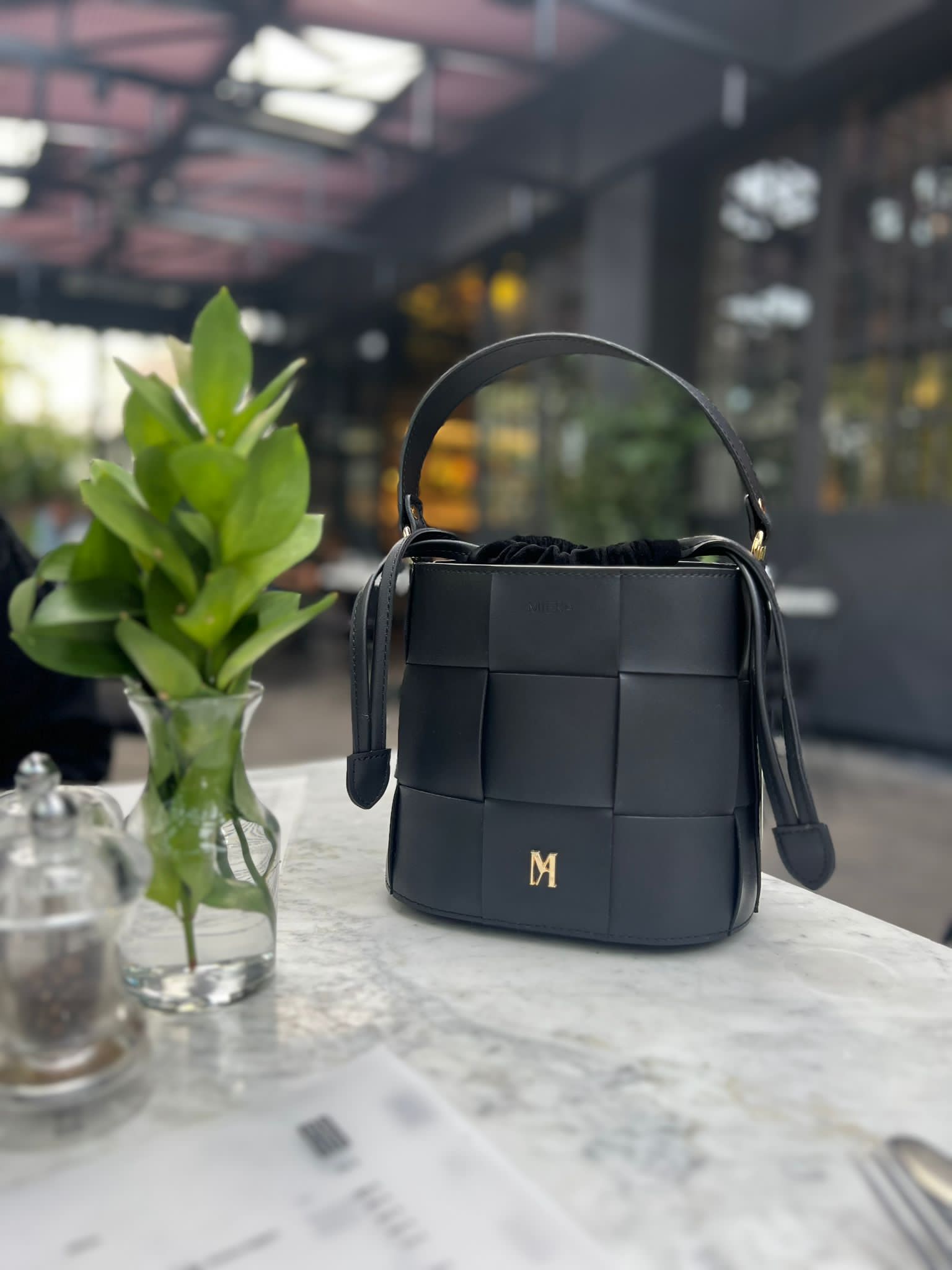 Regulus Black Leather Bag