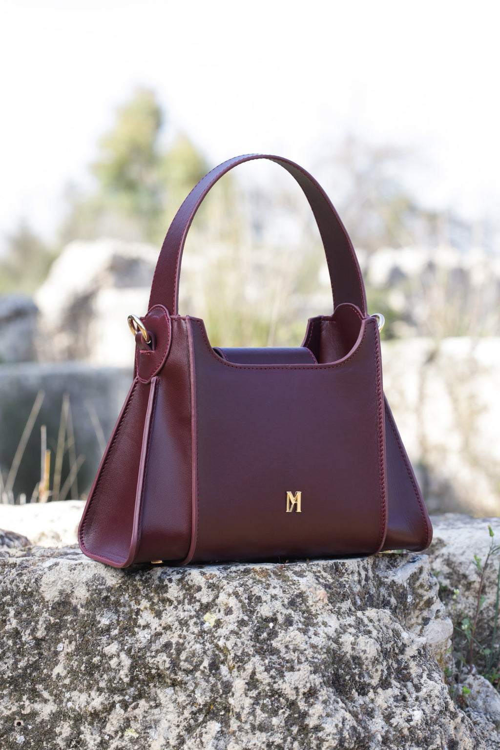 Ksora Bordo Deri Çanta