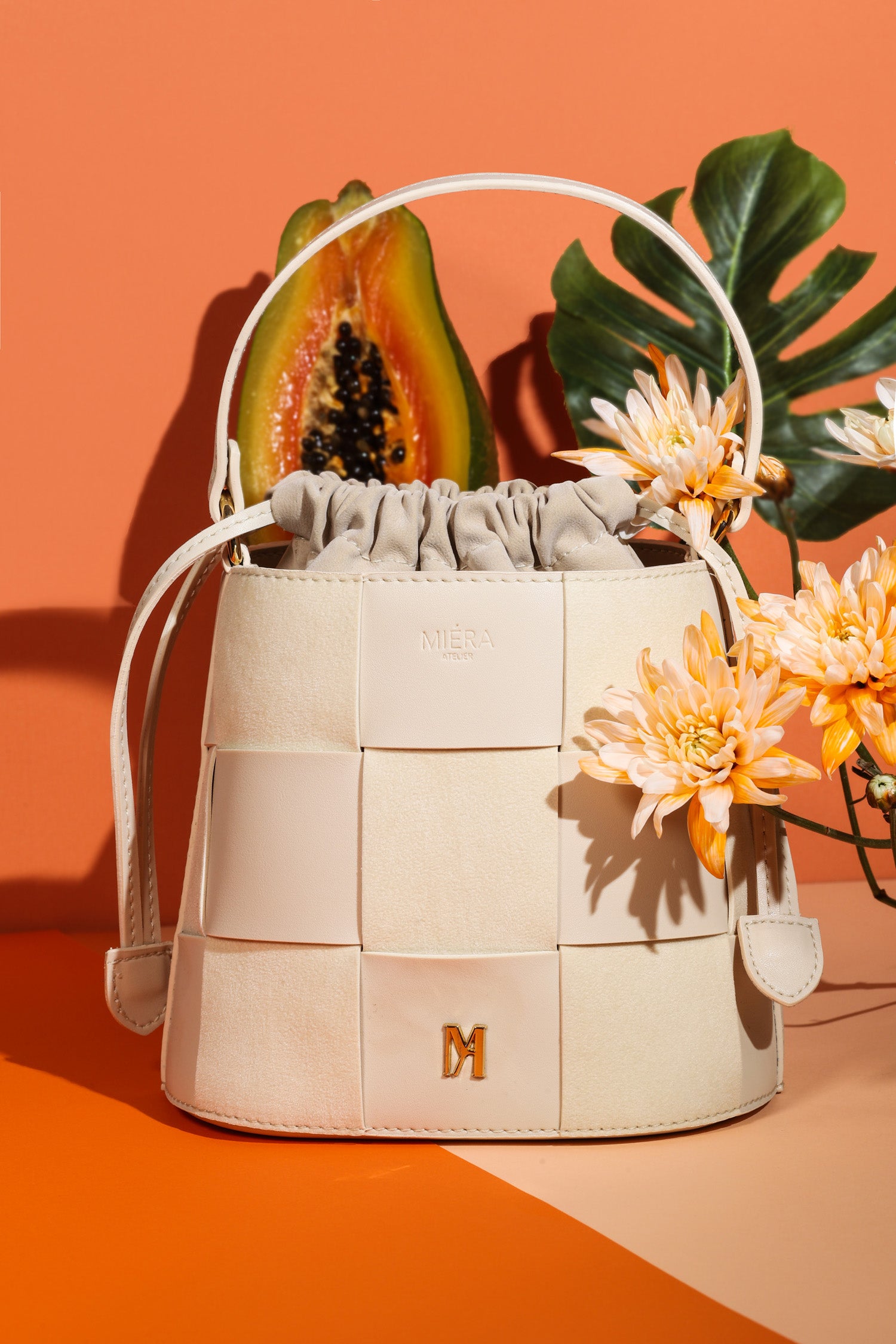 Regulus Beige Suede Leather Bag