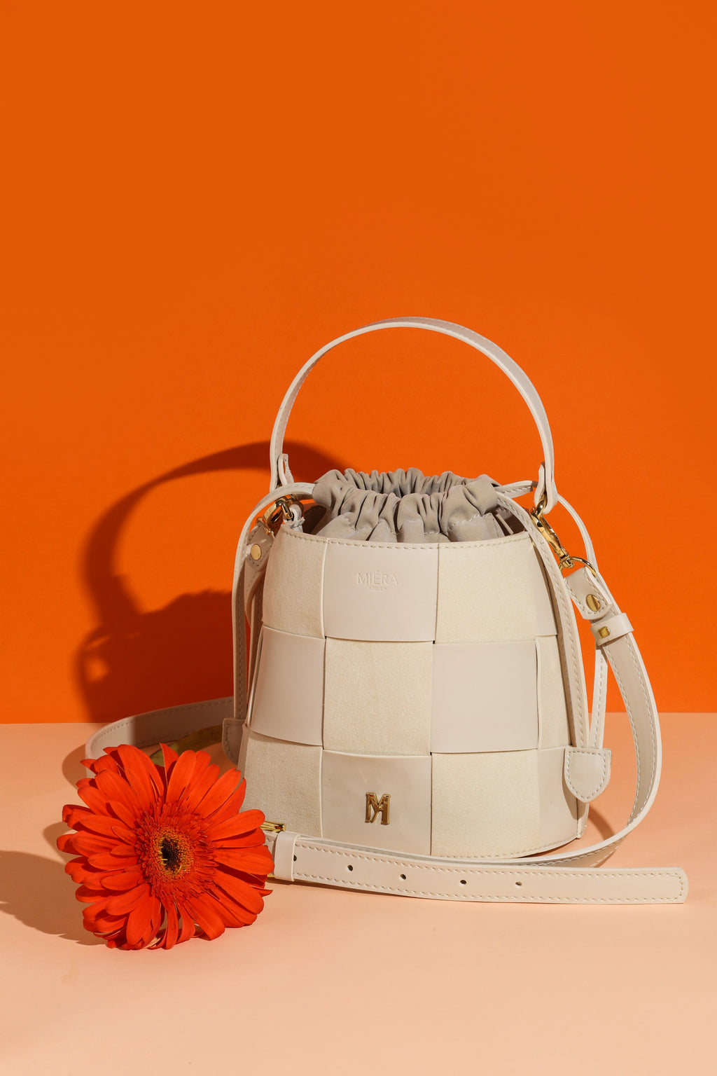 Regulus Beige Suede Leather Bag