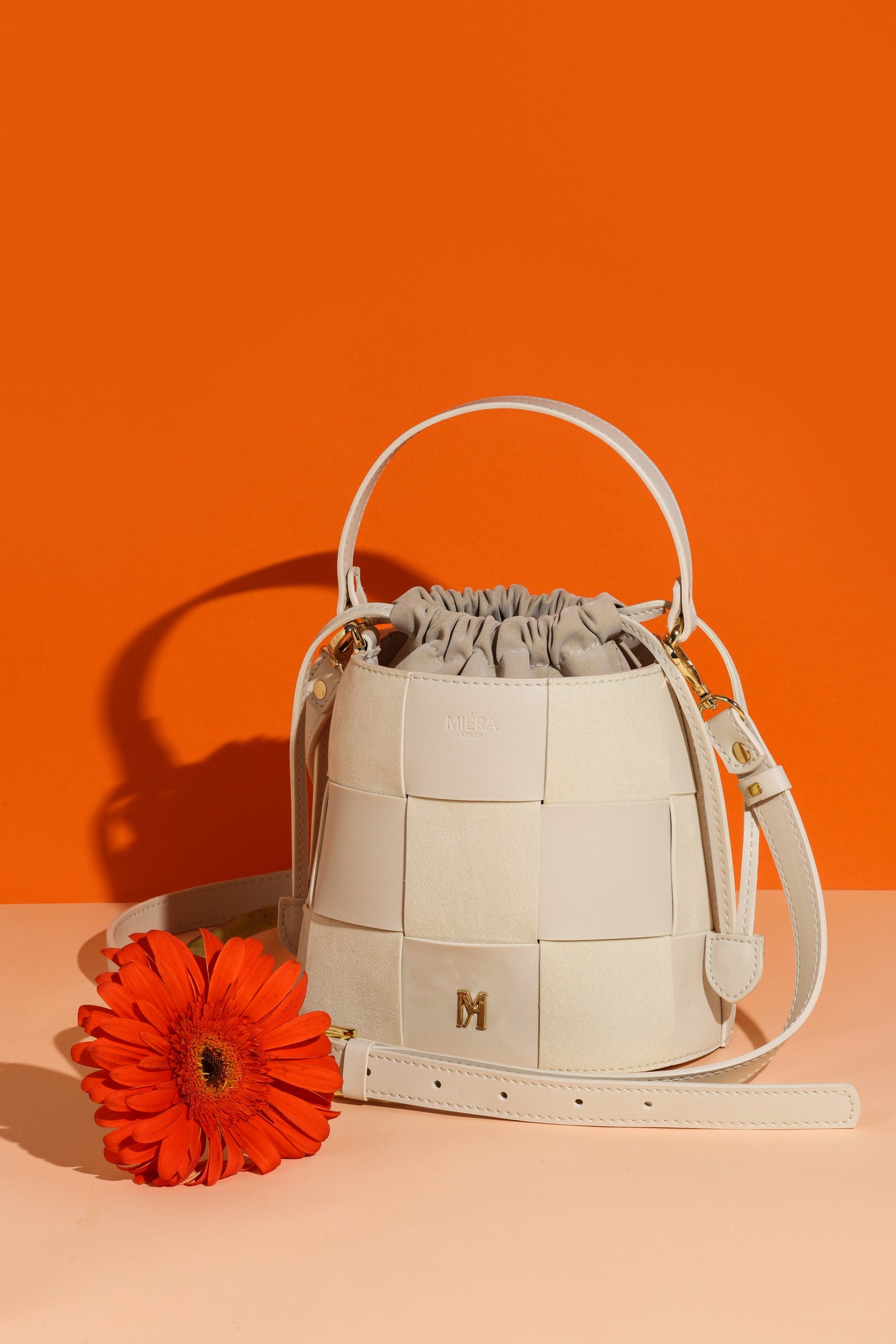Regulus Beige Suede Leather Bag